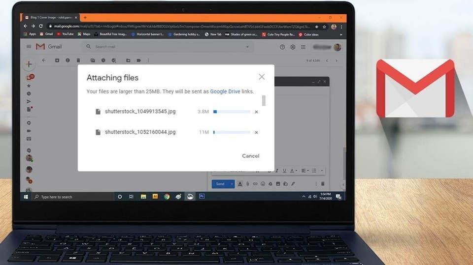 إرسال الملفات الكبيرة عبر بريد جيميل