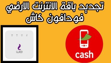 دفع فاتورة النت من فودافون كاش